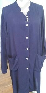 Cozy woman's long jacket XL Navy